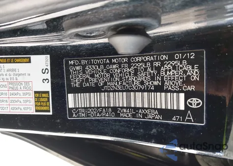 2012 Toyota Prius V Three from USA, damaged, VIN JTDZN3EU7C3079174